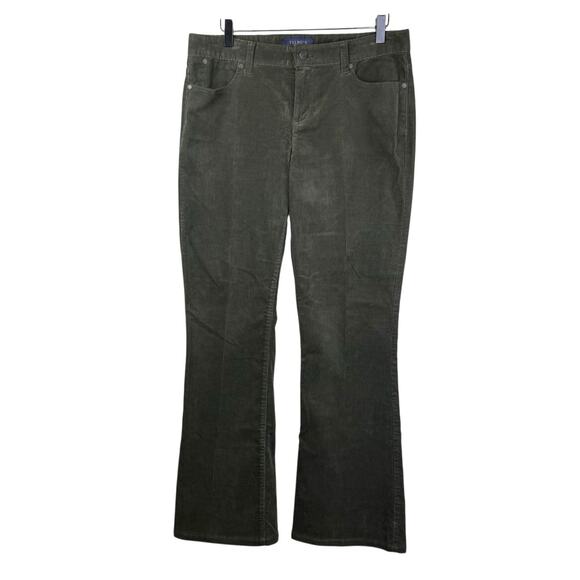Talbots Deep Green Corduroy Mid Rise Signature Bootcut Pants Fall Holiday Simple - Picture 1 of 9